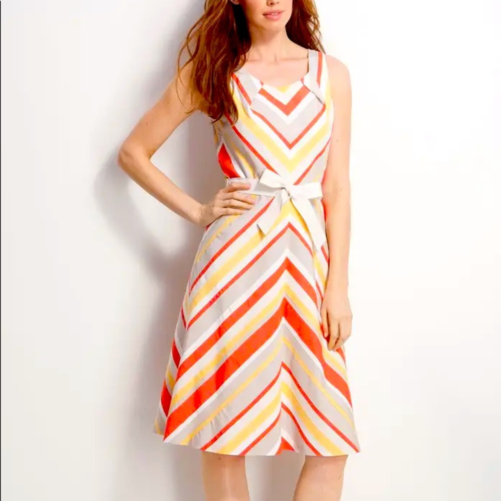 ** SOLD** Lafayette 148 Nerissa Chevron Stripe dress size 10